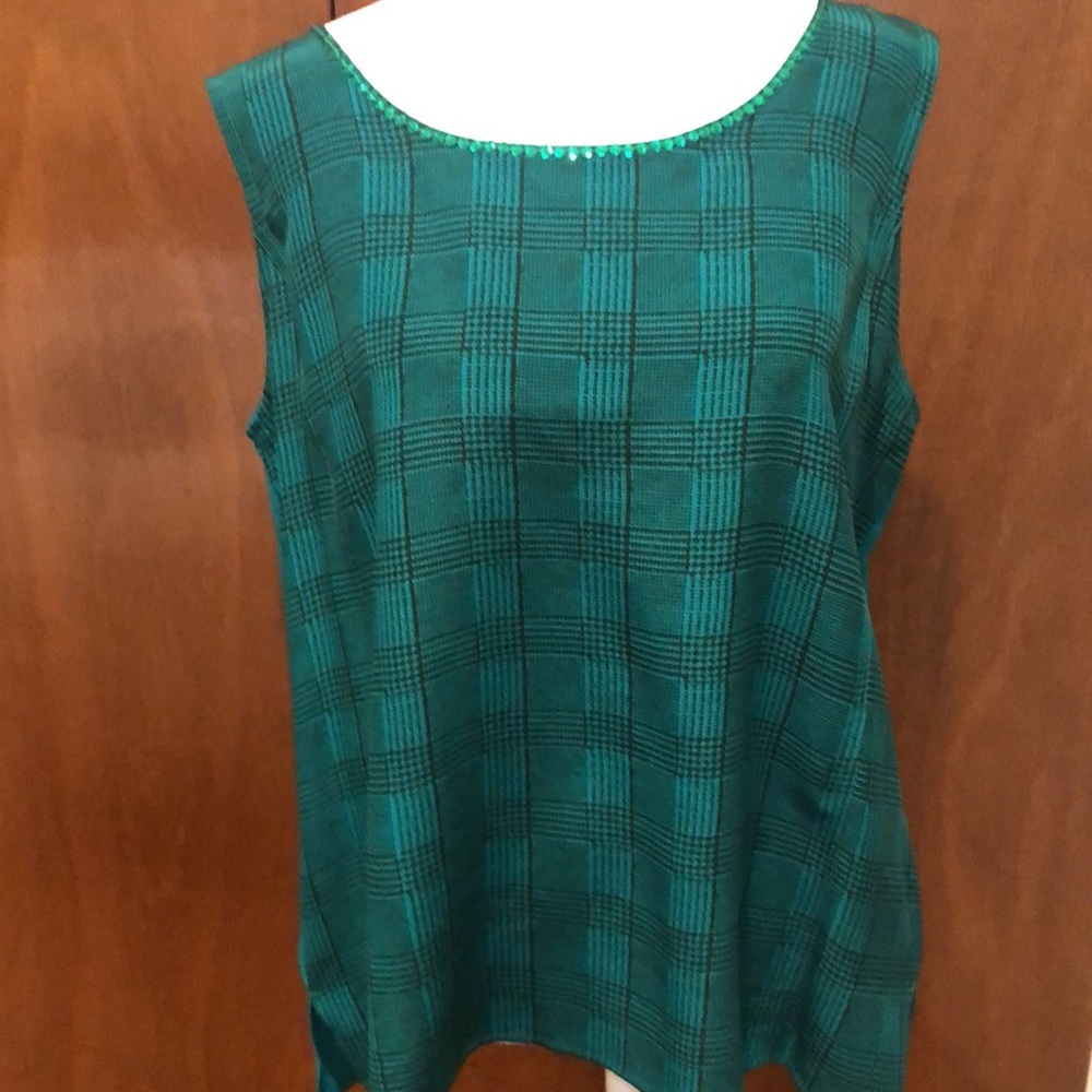 Rare, Hard To Find,  Vintage Diane Gilman Silk Plaid Equestrian Shell - EUC